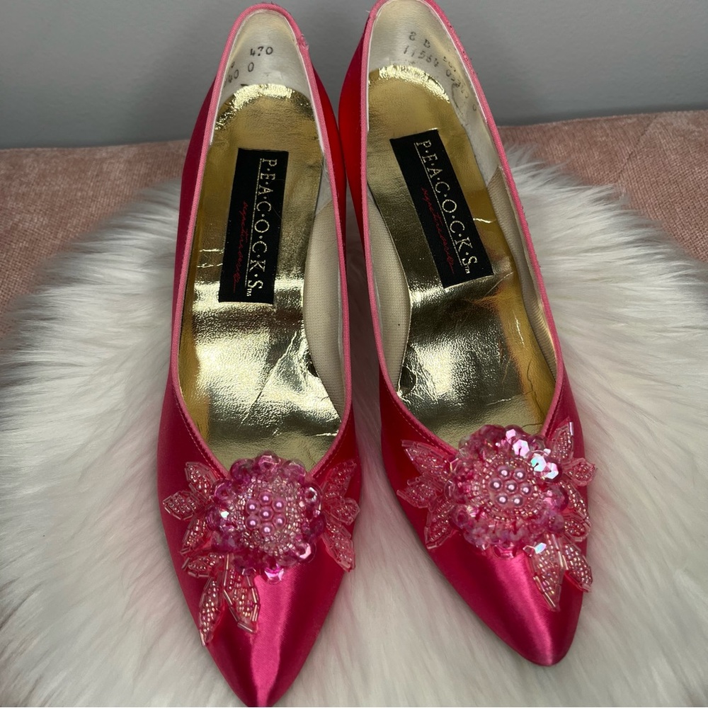 💖BARBIE CORE 💖 vintage hot pink peacocks signature series heels - size 8